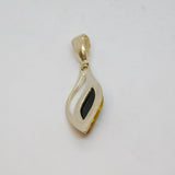 Sterling Silver Baltic Amber Curvy Ellipse Contemporary Pendant Modern c1990s