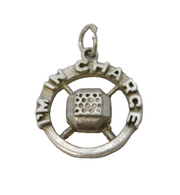 Sterling Silver 'I'm In Charge' Sporting Charm Pendant Vintage c1970