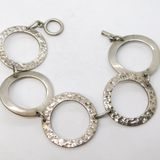 Sterling Silver Large Circle Panel Studio Bracelet Vintage c1970