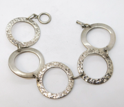 Sterling Silver Large Circle Panel Studio Bracelet Vintage c1970