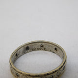 9ct Yellow Gold & Sterling Silver Paste Set Eternity Ring Antique c1930 Art Deco