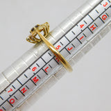 Sterling Silver Gilt Red, Yellow & White Paste Cluster Ring Vintage c1970 Size K
