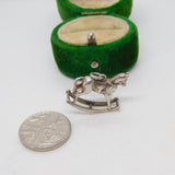 Sterling Silver Rocking Horse Charm Pendant Vintage c1970