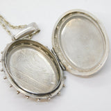 Aesthetic Style Sterling Silver Swallow & Flower Pattern Locket Necklace Vintage