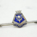 WWII Sterling Silver & Enamel HMS Raleigh Naval Sweetheart Brooch Antique