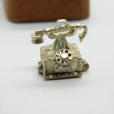 Sterling Silver Old Fashioned Telephone Charm Pendant Vintage c1970
