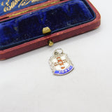 Sterling Silver and Enamel York Travel Shield Charm Pendant Vintage c1970