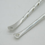Handmade Sterling Silver Shell Form Cocktail Mixing Spoons Vintage 1999 London