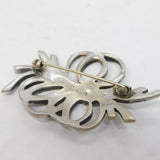 Sterling Silver Marcasite Set Bow Brooch Antique c1930 Art Deco