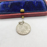 .500 Silver George V Three Pence Charm Pendant 1932