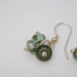 Sterling Silver & Murano Glass Beaded Hook Earrings Vintage c1980