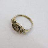 Sterling Silver Marcasite Leaf Form Art Deco Dress Ring Antique c1930 Size L 1/2