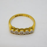 Victorian 18ct Gold Graduating Five-Stone Diamond Dress Ring Antique c1890s