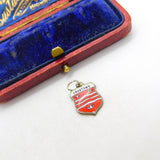 Sterling Silver and Enamel Grantown Travel Shield Charm Pendant Vintage c1970