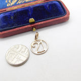 Sterling Silver 21st Birthday Charm Pendant Vintage c1970