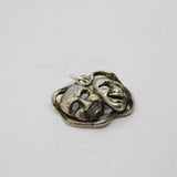Sterling Silver Theatre Mask Charm Pendant Vintage c1970