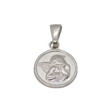 Sterling Silver Cherub Disc Charm Pendant Vintage c1970s
