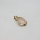 Sterling Silver Rose Quartz Peardrop Charm Pendant Vintage c1970