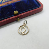 Sterling Silver Q Initial Charm Pendant Vintage c1970