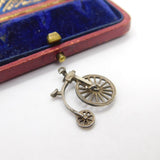 Sterling Silver Penny Farthing Bicycle  Charm Pendant Vintage c1970