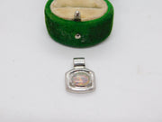 Sterling Silver Doublet Opal Drop Charm Pendant Vintage c1970