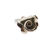 Sterling Silver Rose Flower Studio Statement Ring Contemporary c2000 Size Q