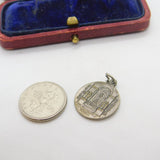 Sterling Silver Tourist Scala Santa Rome Medallion Coin Charm Vintage c1970