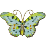 Sterling Silver & Colourful Enamel Butterfly Brooch Pin Antique c1940 Art Deco