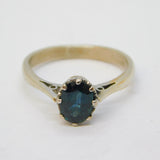 9ct White Gold & 1ct Oval-Cut Kashmir Blue Sapphire Dress Ring Vintage