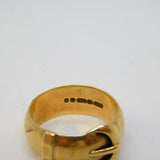 9ct Yellow Gold Buckle Form Dress Ring Vintage 1977 London