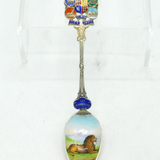 Edwardian Sterling Silver Enamel 'The Transvaal' Souvenir Spoon Antique 1904