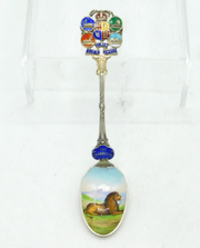 Edwardian Sterling Silver Enamel 'The Transvaal' Souvenir Spoon Antique 1904