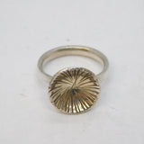 Studio Sterling Silver Floral Pattern Dress Ring Vintage c1970s