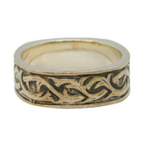 Sterling Silver Chunky Squared Patterned Band Ring Vintage c1970 Size Z 1/2