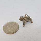 Sterling Silver Cast Lion Charm Pendant Vintage c1970