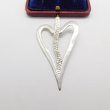 Monili Sterling Silver Large Heart Form Pendant Vintage c2000