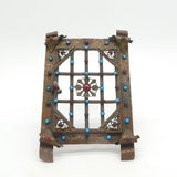 19th Century Austro-Hungarian Bronze & Cabochion Set Picture Frame Antique