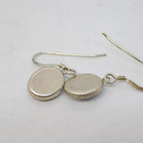 Pair of Sterling Silver & Blue Lace Agate Hook Earrings Vintage c1960