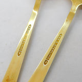 N.M Thune Sterling Silver Gilt & Enamel Set Pair of Teaspoons Antique