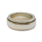 Sterling Silver Chunky Spinning Band Ring Contemporary c2000 Size R