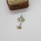 Sterling Silver Palm Tree Charm Pendant Vintage c1970