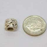 Sterling Silver Floral Charm Bead For Bracelet Vintage c2000