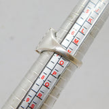 Sterling Silver Five Tier CZ Cocktail Dress Ring Modern c1990 Size N 1/2