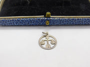 Sterling Silver Libra Scales of Justice Charm Pendant Vintage c1970