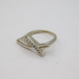 Sterling Silver 9 Spinel Curved Crossover Studio Ring Modern c1990 Size M 1/2