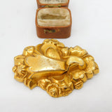 Large Victorian Rolled Gold Etruscan Style Sweetheart Brooch c1860 Antique