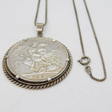 Queen Victorian 1897 Diamond Jubilee Crown Coin Medallion Necklace Antique