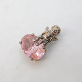 Sterling Silver Pink Topaz Fairy Drop Charm Pendant Vintage c1970s