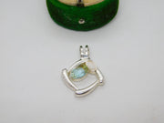 Sterling Silver Topaz & Opal Set Drop Charm Pendant Vintage c1970