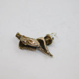 Sterling Silver Witch On Broomstick Charm Pendant Vintage c1970